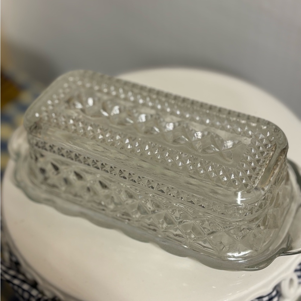 Clear Glass Butter Dish